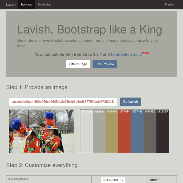 Lavish - Generate your own Bootstrap color scheme