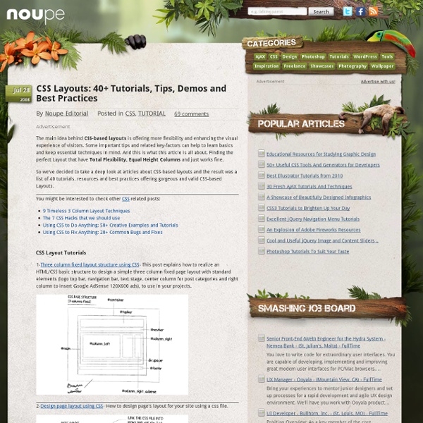 CSS Layouts: 40 Tutorials, Tips, Demos and Best Practices - Noupe Design Blog