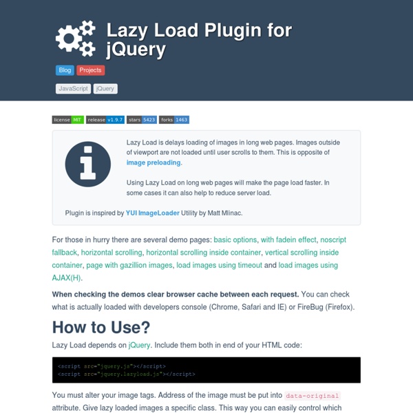 Lazy Load Plugin for jQuery
