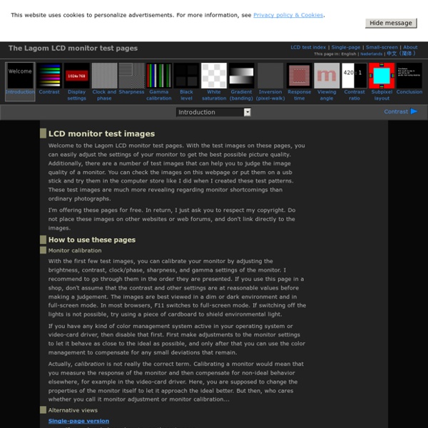 LCD monitor test images