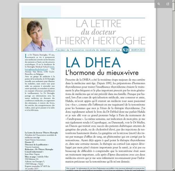 LDTH n°28 - mars 2015 - La DHEA [pdf]