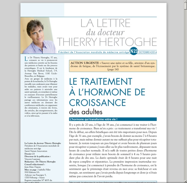 LDTH n°23 - octobre 2014 - Hormone de croissance [pdf]