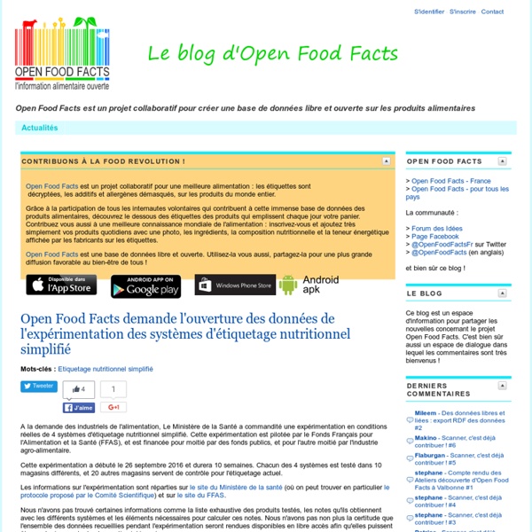 Le blog d'Open Food Facts