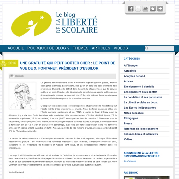 Le blog de la liberté scolaire !