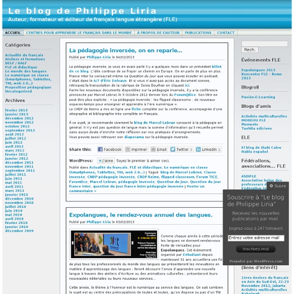 Le blog de Philippe Liria, formateur FLE