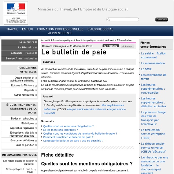 Le bulletin de paie