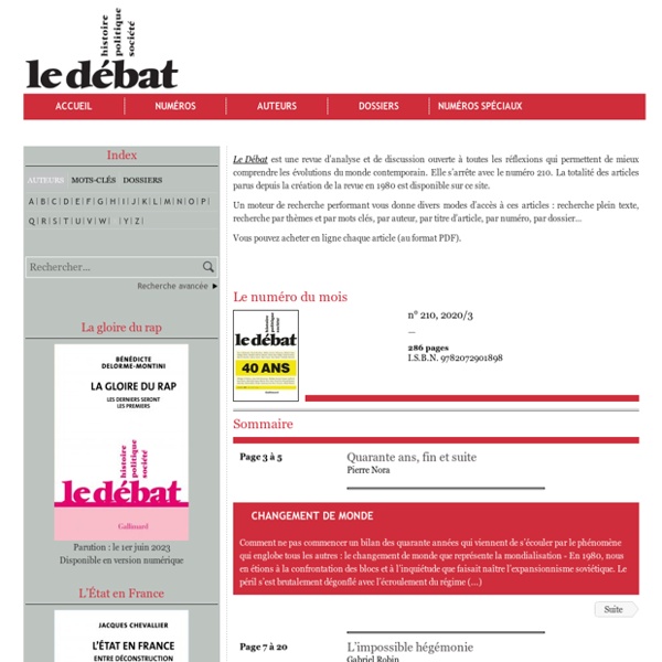 Edition Gallimard - Le Débat