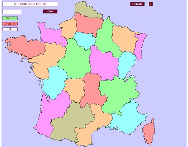 Le jeu des régions de France