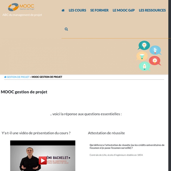 MOOC en gestion de projet