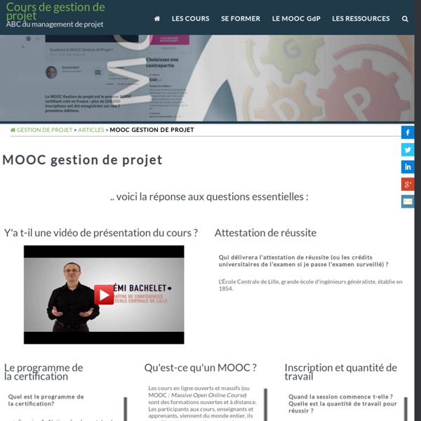 MOOC en Gestion de projet