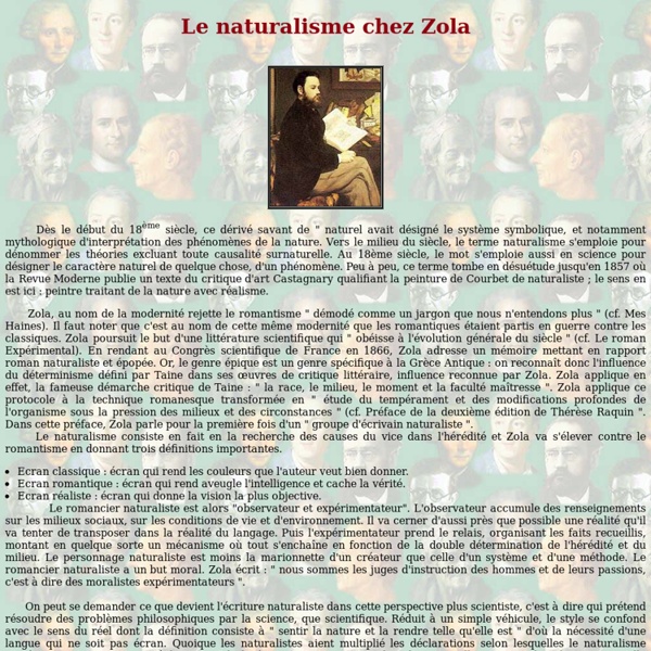 Le naturalisme chez Zola