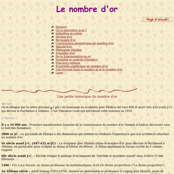 Le nombre d'or