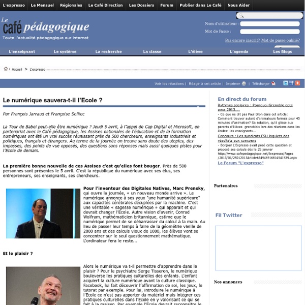 Le numérique sauvera-t-il l’Ecole ?