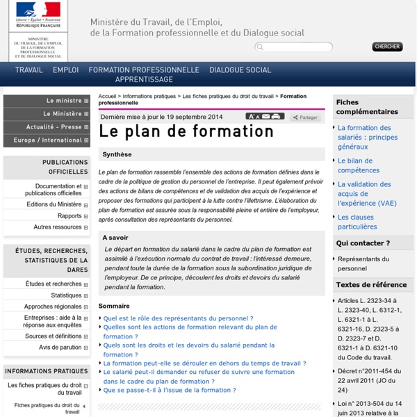 Le plan de formation