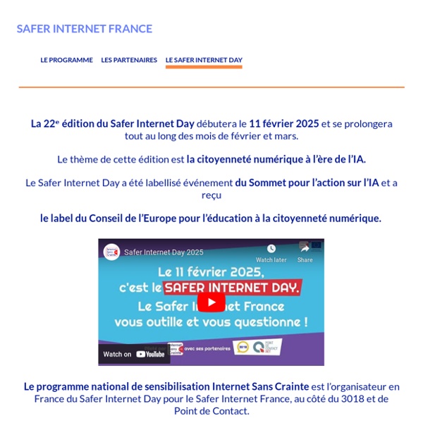 LE SAFER INTERNET DAY – SAFER INTERNET FRANCE