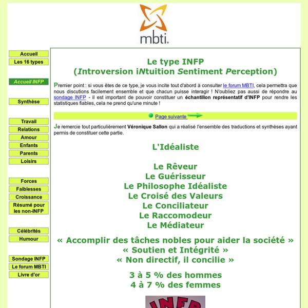 Le site des INFP (profil MBTI)
