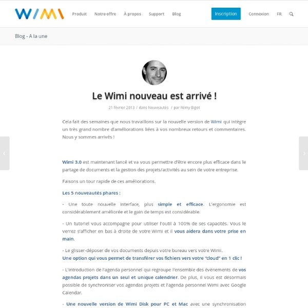 Wimi, partage de documents et gestion de projet en ligne.