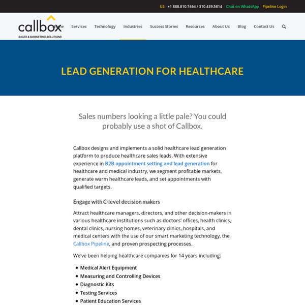Healthcare Sales Leads - Healthcare Lead Generation