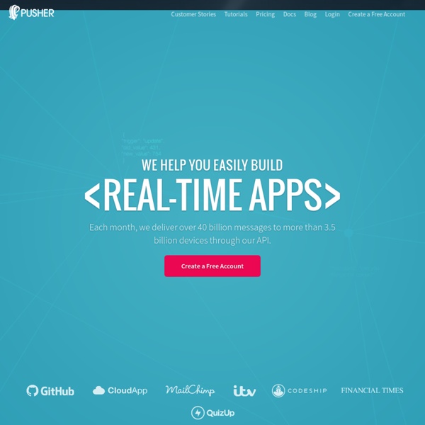 Pusher - Realtime client push powered by HTML5 websockets, beyond AJAX