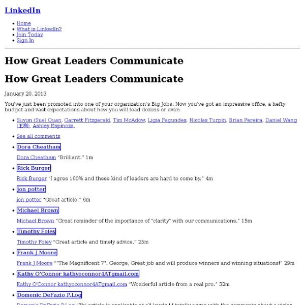How Great Leaders Communicate