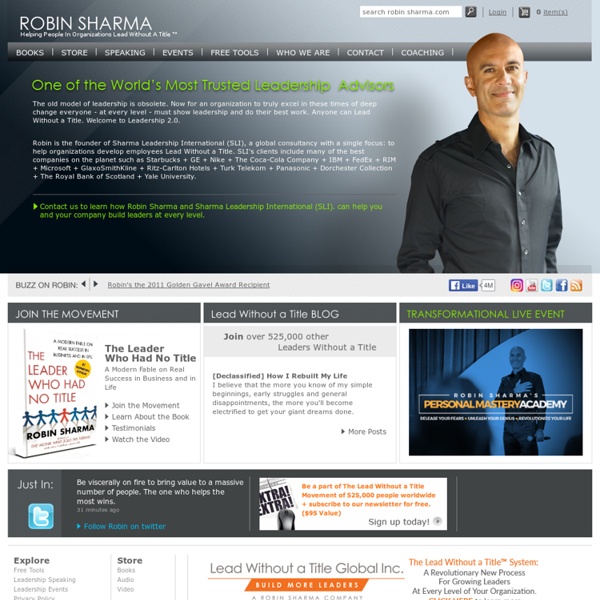 Robin Sharma : Official Site : Leadership Development Training & Consulting