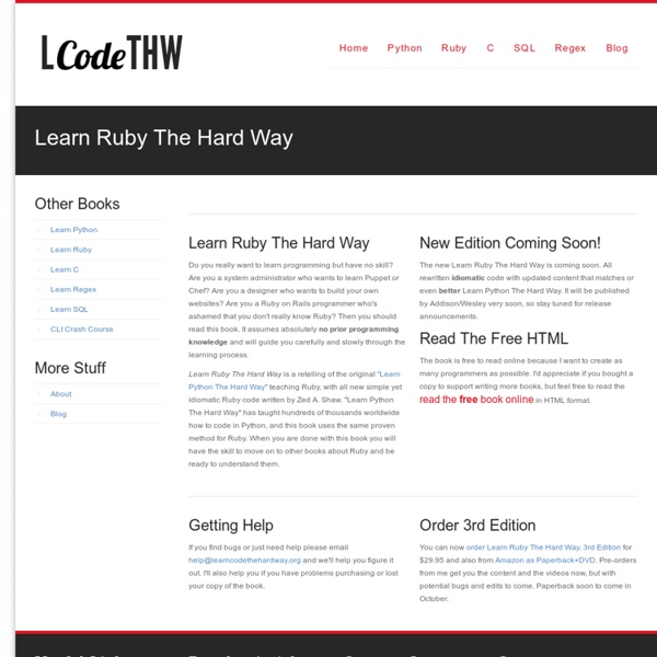 Learn Ruby The Hard Way