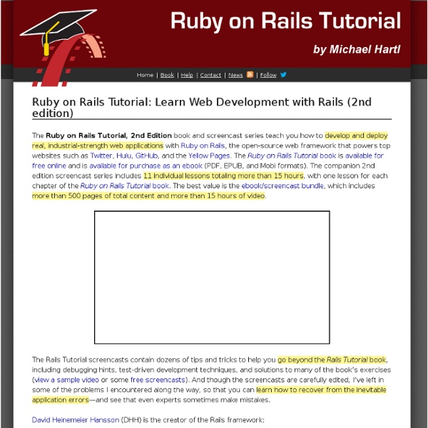 Learn Web Development with the Ruby on Rails Tutorial