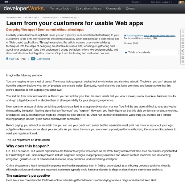Learn from your customers for usable Web apps