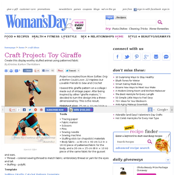 Learn How to Sew a Giraffe Doll at WomansDay.com - Free Craft Ideas - Womans Day