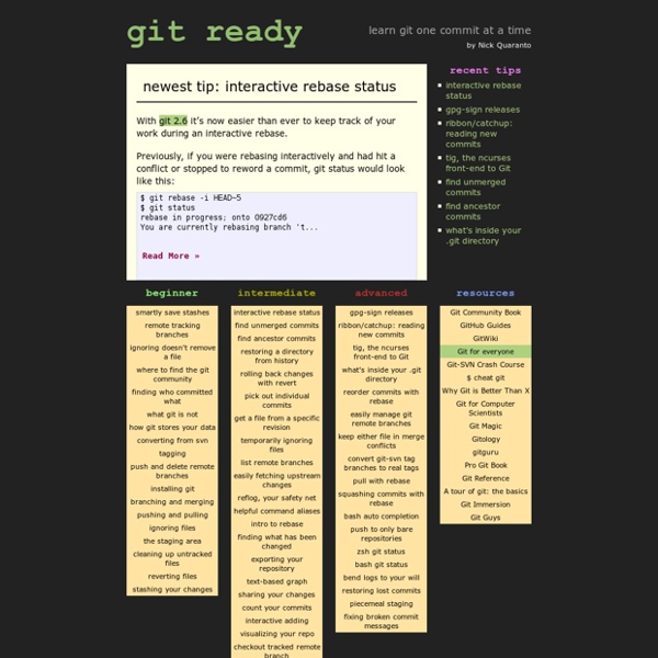 Git ready » learn git one commit at a time