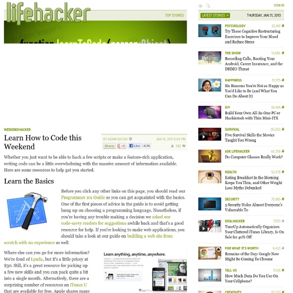 Learn How to Code this Weekend - Lifehacker