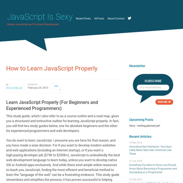 How to Learn JavaScript Properly – JavaScript Is Sexy