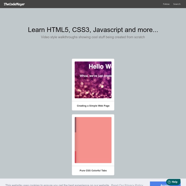 Learn HTML5, CSS3, Javascript - video style tutorials