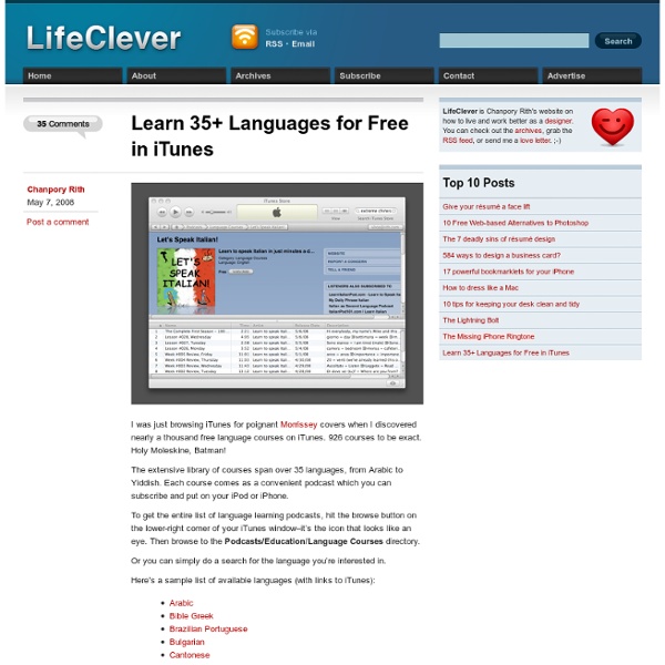 Learn 35+ Languages for Free in iTunes