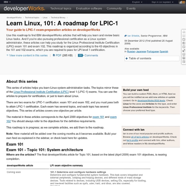 Learn Linux, 101: A roadmap for LPIC-1