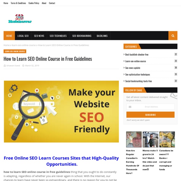 How to Learn SEO Online Course in Free Guidelines