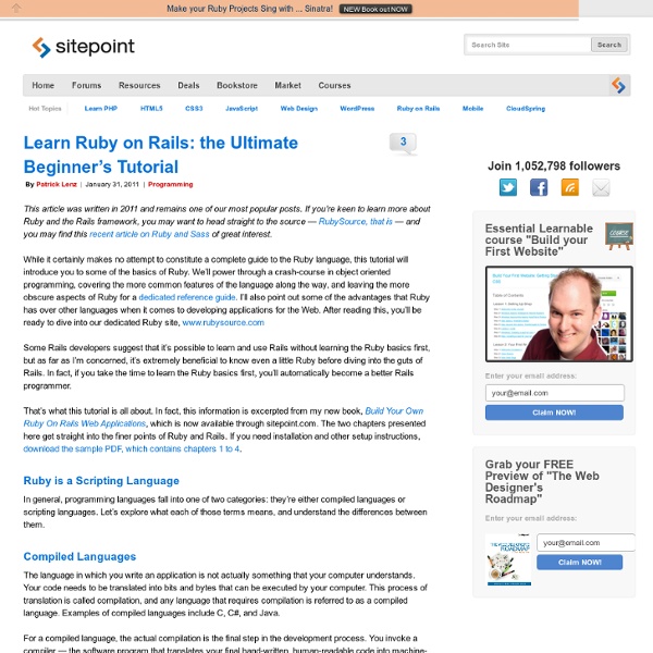 Learn Ruby on Rails: the Ultimate Beginner’s Tutorial