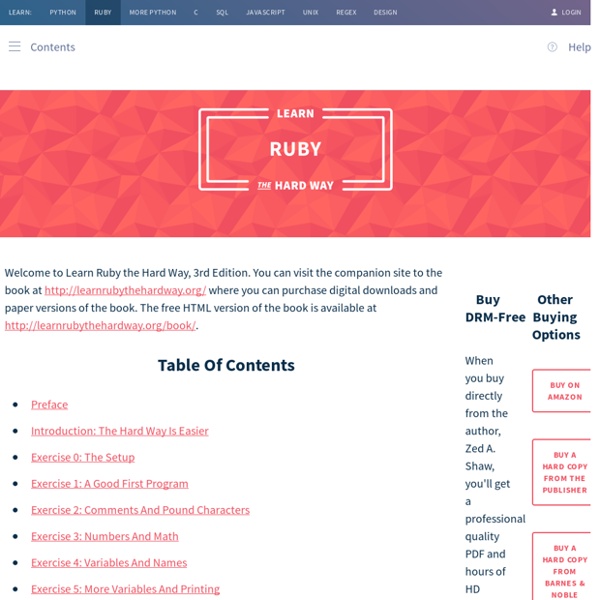 Learn Ruby the Hard Way - Read for Free