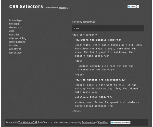 Learn CSS Selectors interactively