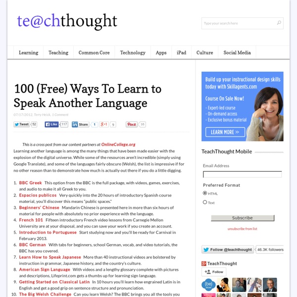 100 (Free) Ways To Learn to Speak Another Language
