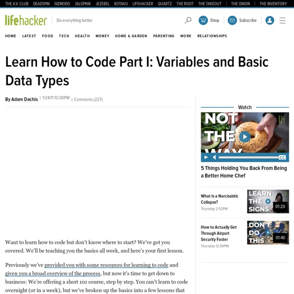 Learn How to Code Part I: Variables and Basic Data Types