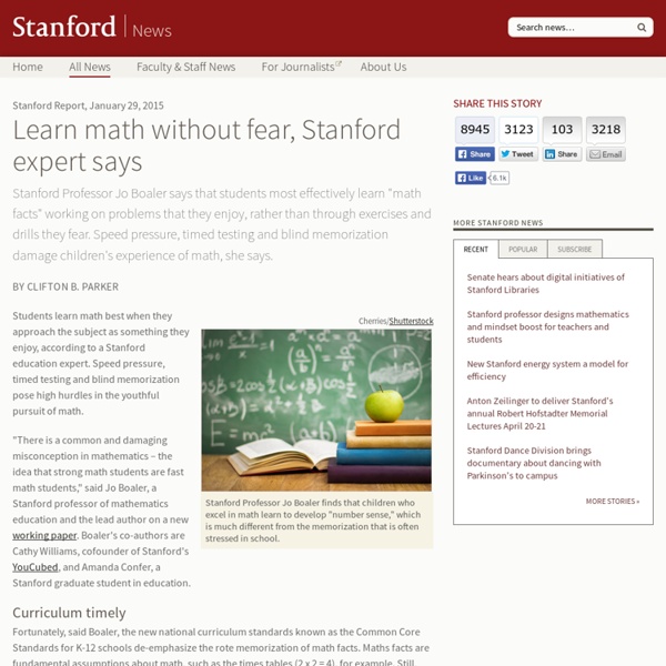 Learn math without fear, Stanford expert says
