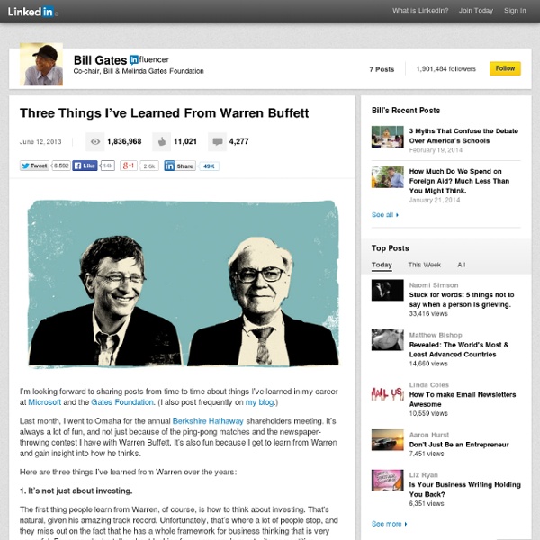 Three Things I’ve Learned From Warren Buffett