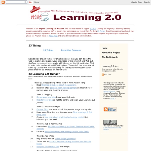 Learning 2.0 - 23 Things