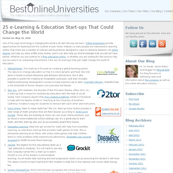 25 e-Learning & Education Start-ups That Could Change the World