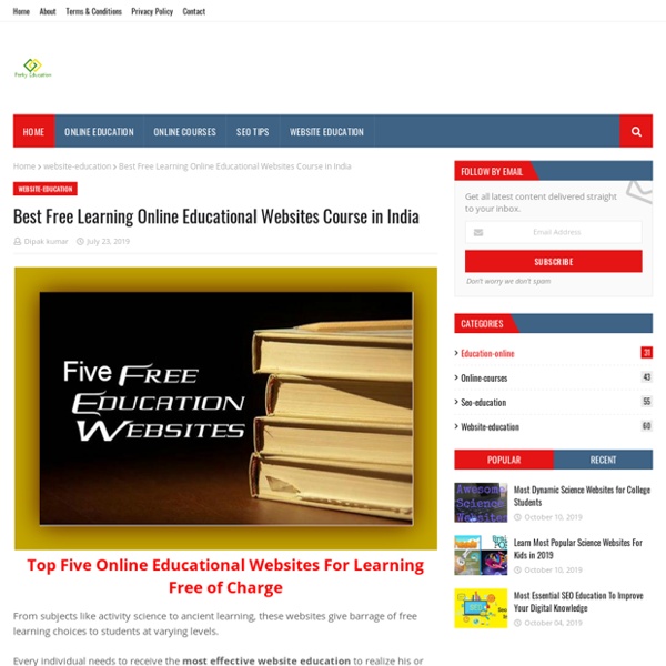 Best Free Learning Online Educational Websites Course in India