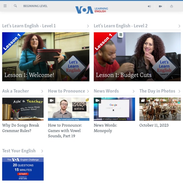 VOA Learning English - Beginning Level VOA - Voice of America English News