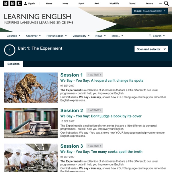 BBC Learning English - Course: The Experiment / Unit 1