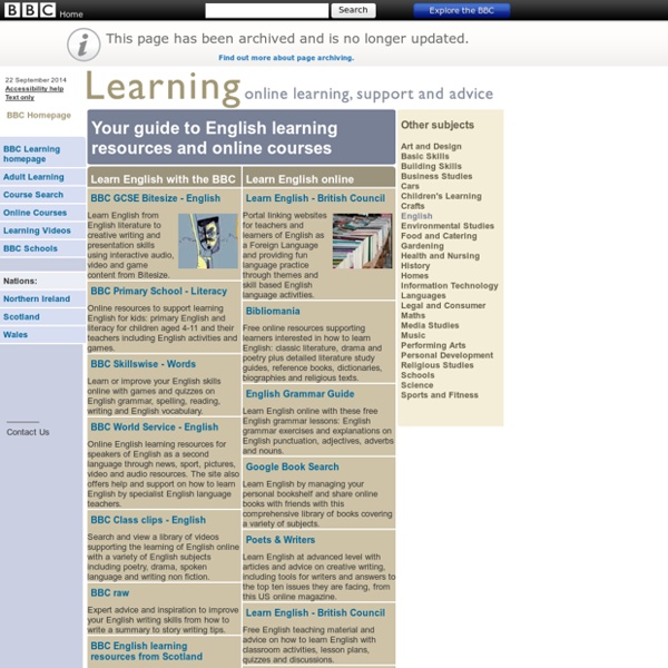 BBC Learning - English: Free resources and online courses