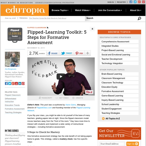 Flipped-Learning Toolkit: 5 Steps for Formative Assessment